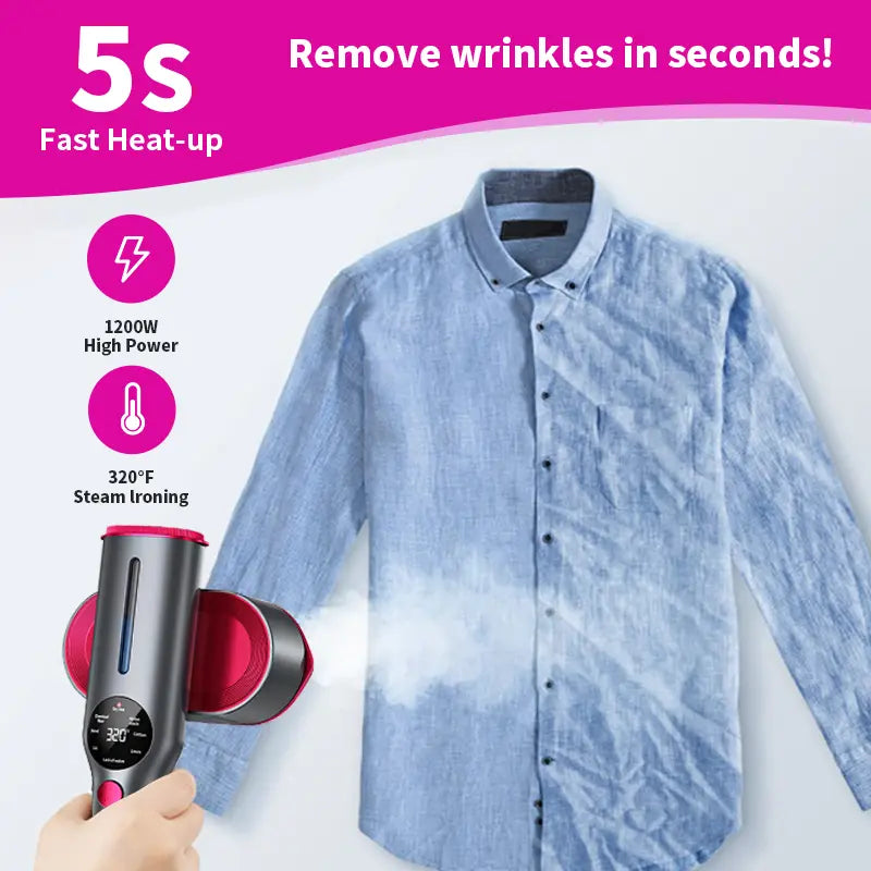 2-in-1 Premium Portable Handheld Steamer & Iron – Fast Wrinkle Remover for Travel & Home
