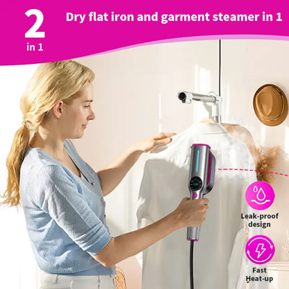 2-in-1 Premium Portable Handheld Steamer & Iron – Fast Wrinkle Remover for Travel & Home